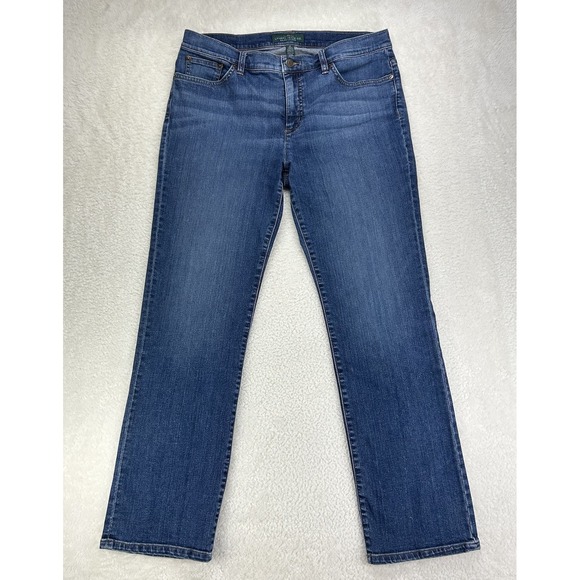 Lauren Jeans Co Womens 10 Blue Classic Straight Leg Denim Polo Ralph Lauren - Picture 1 of 14